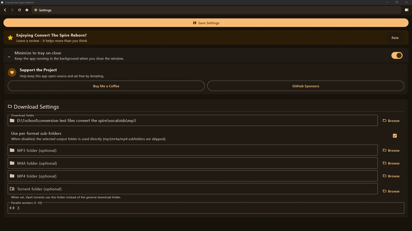 Settings that let you customize how you use the app